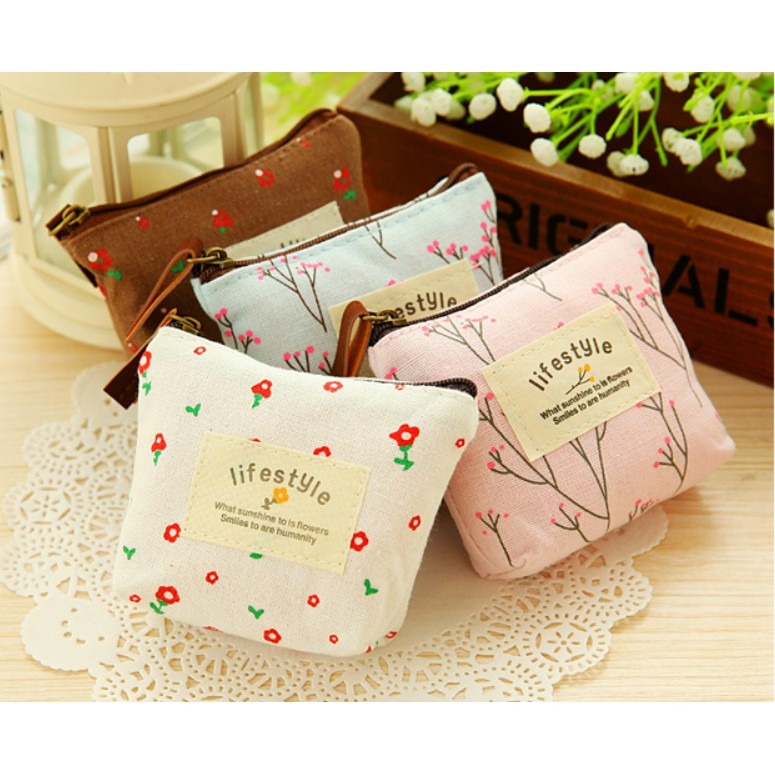 【藍總監】日本Zakka田園風碎花帆布零錢包 清新碎花零錢包 鑰匙包 收納包 零錢包 隨身小錢包 隨身零錢包-細節圖7