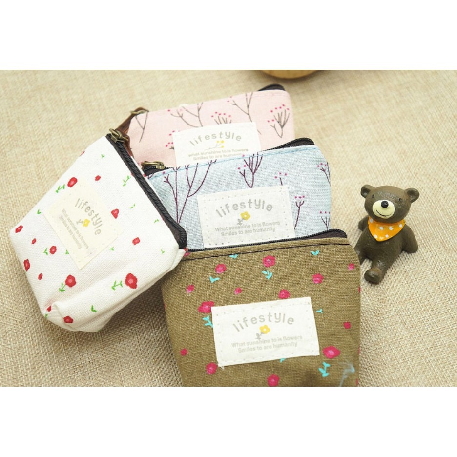 【藍總監】日本Zakka田園風碎花帆布零錢包 清新碎花零錢包 鑰匙包 收納包 零錢包 隨身小錢包 隨身零錢包-細節圖8