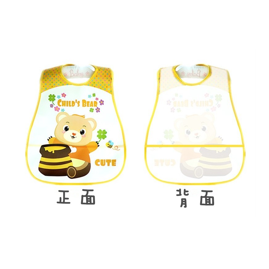 【藍總監】防水圍兜兜 立體式可翻摺 卡通防水圍兜 EVA塑膠防水軟圍兜 立體圍兜 塑膠圍兜 口水巾 吃飯圍兜兜-細節圖4