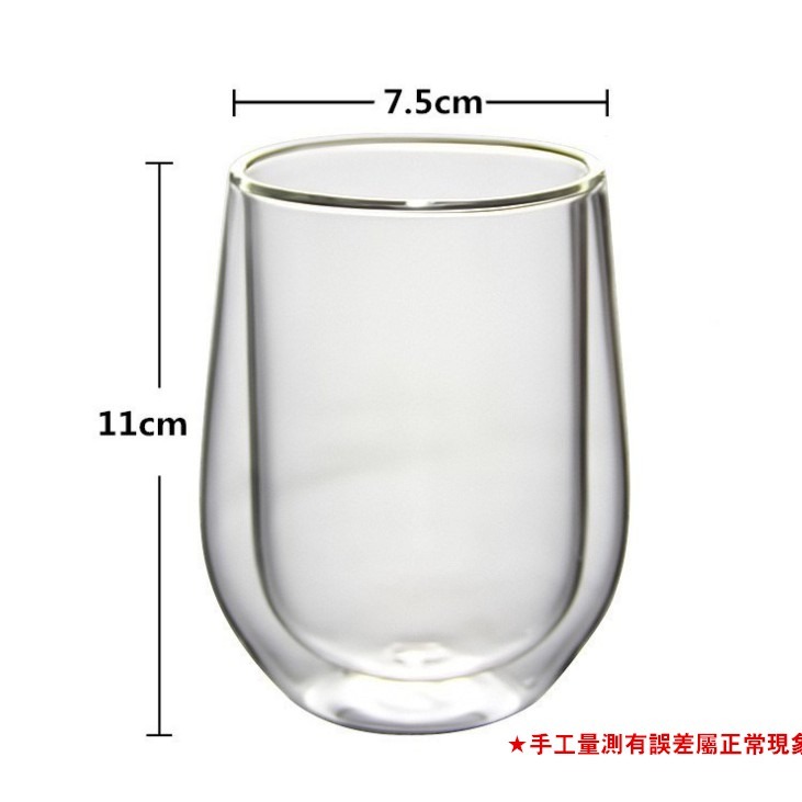 【藍總監】雙層玻璃杯 真空隔熱杯 高硼矽耐熱杯 230ml 雙層造型杯 創意玻璃杯 耐熱玻璃杯 玻璃杯 時尚玻璃杯-細節圖6