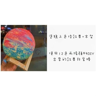【藍總監】彩繪月球燈 幼兒園 手工 DIY塗鴉 手繪月球燈 暖場活動 diy裝飾 小夜燈 月球小夜燈 月球燈 星球燈-細節圖4