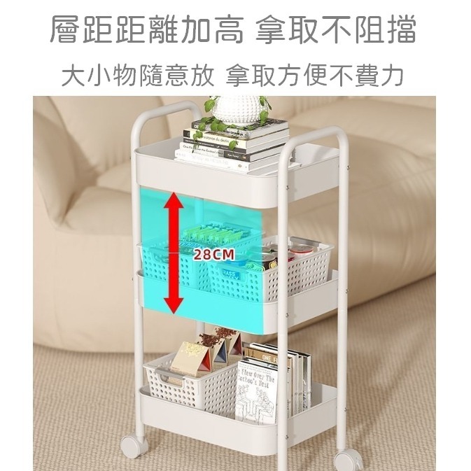 【撿便宜專區】置物推車 推車 三層推車 置物推車藍色 收納推車 推車置物架 推車收納 手推車 小推車 美容推車 工具-細節圖7