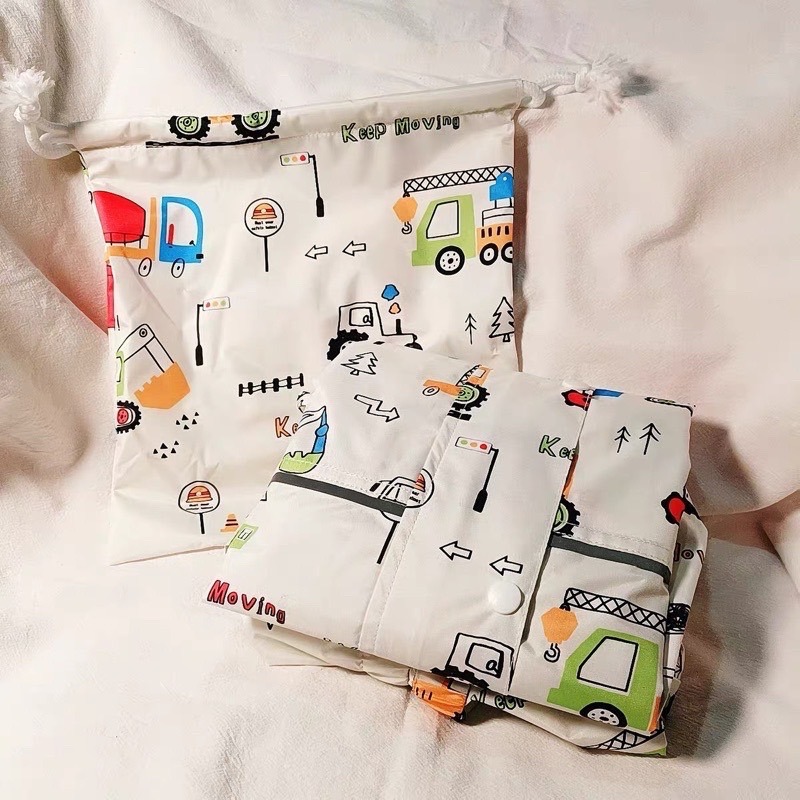 兒童雨衣🚛帶書包位 挖土車雨衣 挖土機雨衣 帶書包位兒童雨衣挖土車 海洋生物雨衣 鯊魚雨衣-細節圖6