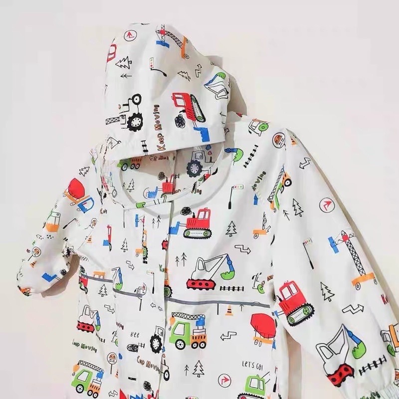 兒童雨衣🚛帶書包位 挖土車雨衣 挖土機雨衣 帶書包位兒童雨衣挖土車 海洋生物雨衣 鯊魚雨衣-細節圖7