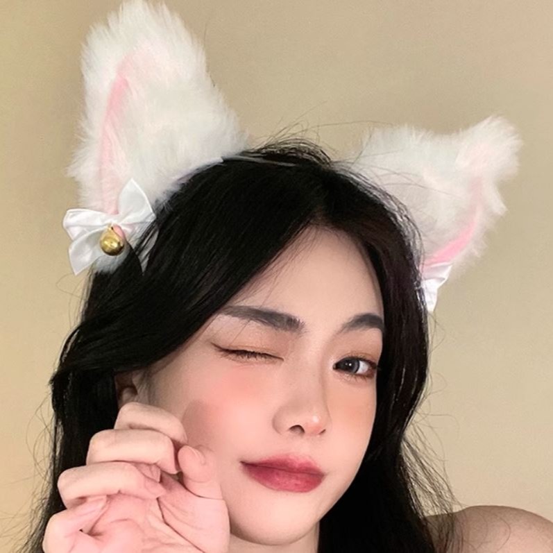 大號,白色,狐狸,耳朵,鈴鐺,貓耳,獸耳,狐狸耳,毛絨,頭飾,髮箍,萬聖節,聖誕節,兒童節,道具(夜店,尾牙,表演,禮物-細節圖2