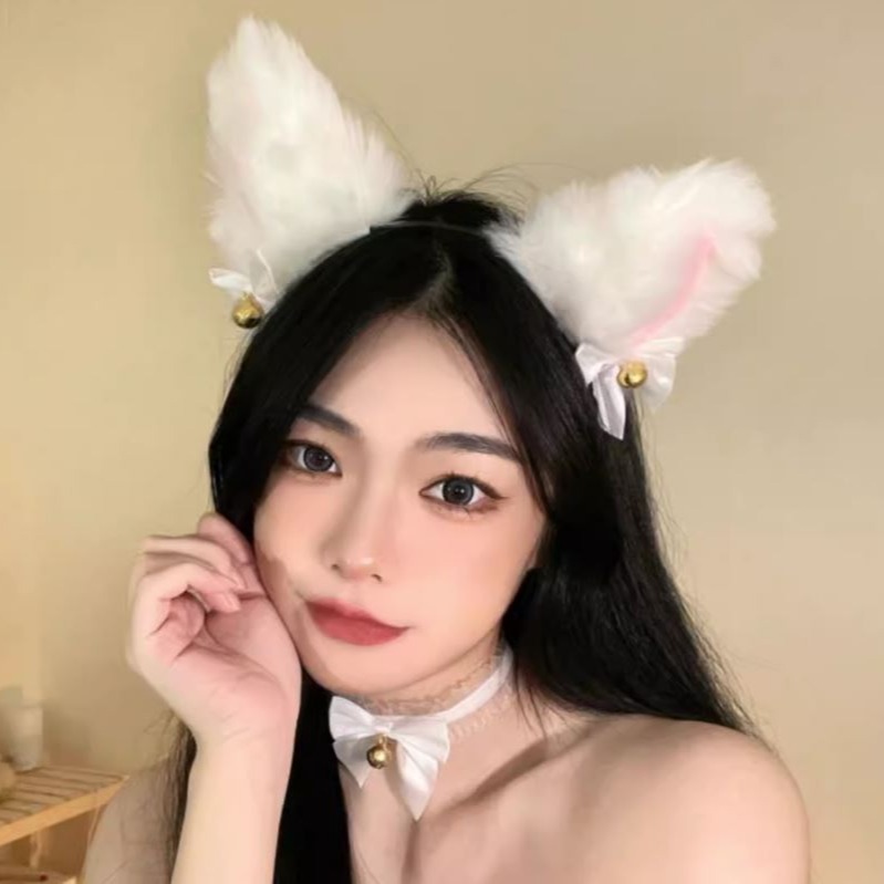 大號,白色,狐狸,耳朵,鈴鐺,貓耳,獸耳,狐狸耳,毛絨,頭飾,髮箍,萬聖節,聖誕節,兒童節,道具(夜店,尾牙,表演,禮物-細節圖3