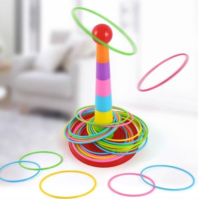 熱賣 大號 大的 疊疊樂 套圈圈 12個圈圈+1個塔柱 親子 夜市 遊戲 投擲 套圈 兒童 聚會 團康 婚禮 闖關 露營-細節圖2