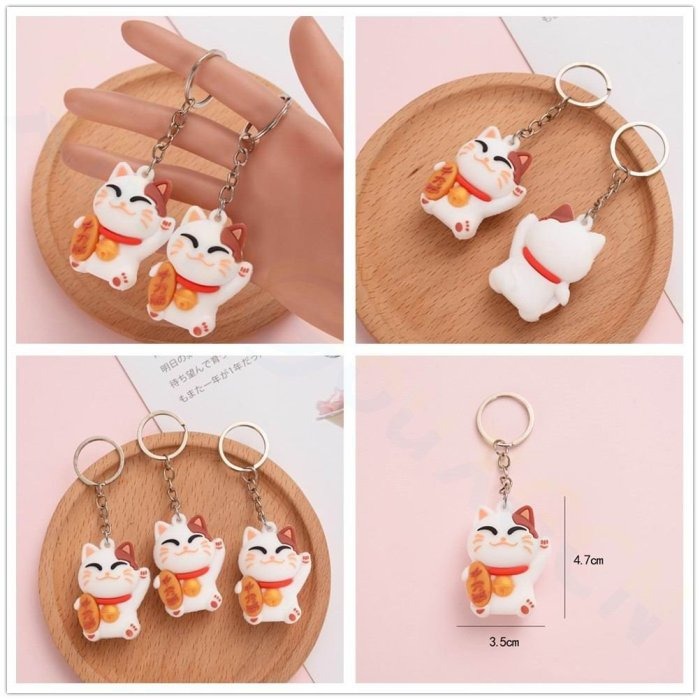 開店 禮物-立體造型 招財貓 貓 招財 貓奴 鑰匙圈(新年、禮品、送禮、賀禮、贈品、拜年、交換禮物、吊飾、掛飾、小禮物)-細節圖4