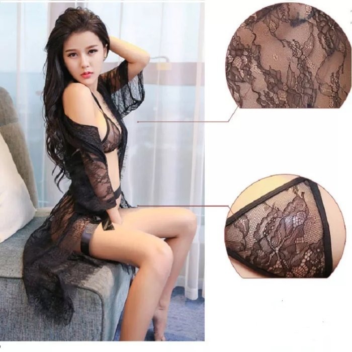 撩老公 男友 噴鼻血 性感 透視 透明 情趣服 衣服 若隱若現 薄紗 蕾絲 服 誘惑 戰袍(情趣內衣,性感睡衣,火辣)-細節圖2