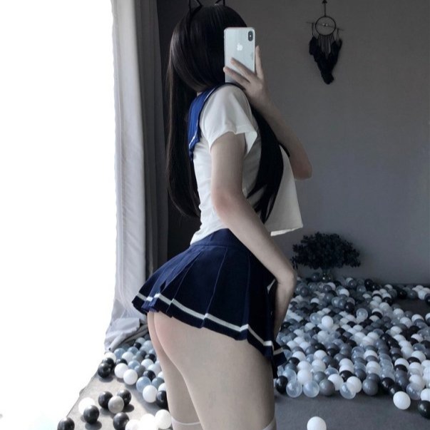 性感 質感 蝴蝶結 學生服 露腰 小胸 露腿 短裙 衣服 表演服 小奶(情趣內衣,角色扮演,攝影服,制服,夜店服,派對服-細節圖5