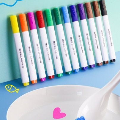 抖音同款-12色-漂浮筆 親子互動 畫筆 白板筆 玻璃筆 彩色筆 可擦式 塗鴉筆 記號(兒童,玩具,禮物,兒童節,生日)-細節圖3