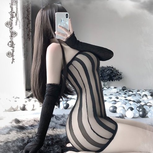 台灣現貨-讓男友忍不住-性感 透視 誘惑 情趣 網衣 修身條紋 勾引 老公 驚喜 禮物 高彈性(情趣內衣,性感睡衣,挑逗-細節圖6