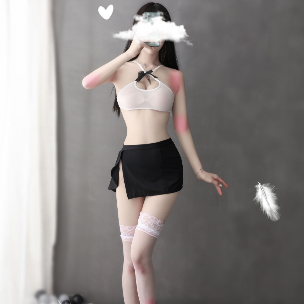噴鼻血誘惑~若隱若現 角色扮演 OL 秘書服 掛脖 短裙 透視 情趣 火辣 誘惑(情趣內衣,深V,性感睡衣,露胸,鋼管舞-細節圖4