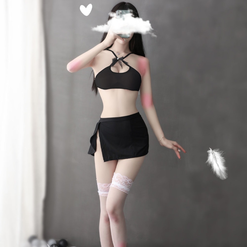 噴鼻血誘惑~若隱若現 角色扮演 OL 秘書服 掛脖 短裙 透視 情趣 火辣 誘惑(情趣內衣,深V,性感睡衣,露胸,鋼管舞-細節圖8