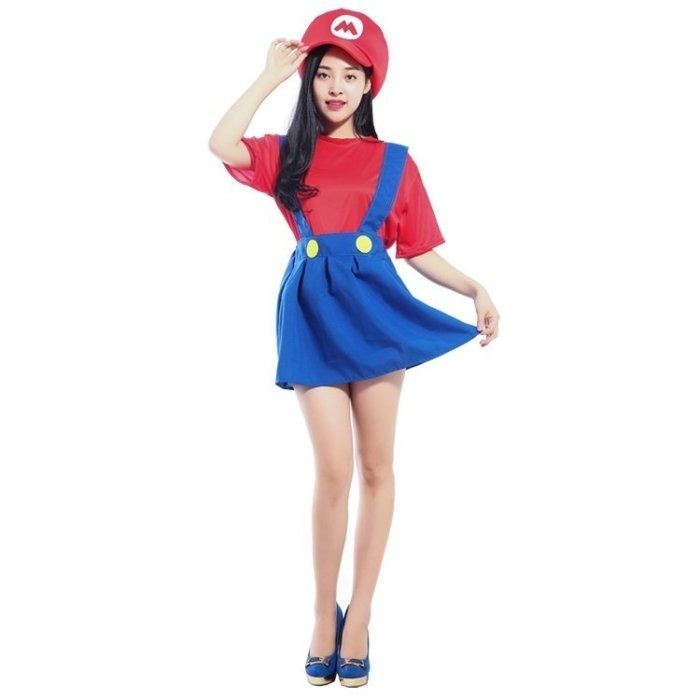 瑪莉歐 瑪利歐 超級瑪莉 服裝 化妝舞會 PARTY 夜店服(萬聖節,兒童節,舞會,道具服,遊戲服,夜店,尾牙,表演)-細節圖2