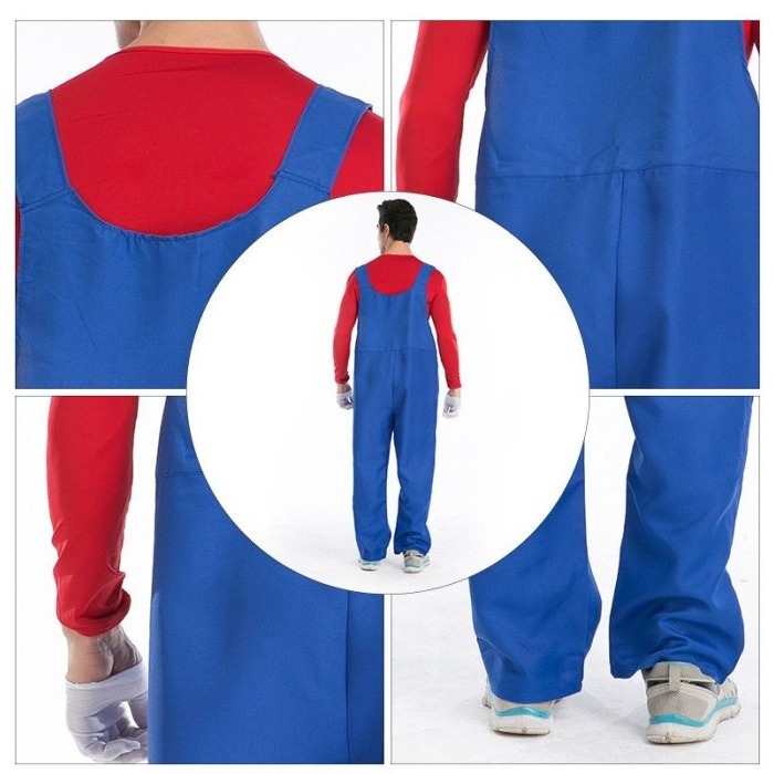 瑪莉歐 瑪利歐 超級瑪莉 化妝舞會 PARTY 夜店服 服裝(萬聖節 聖誕節 舞會 道具服 遊戲服,夜店,尾牙,表演)-細節圖3