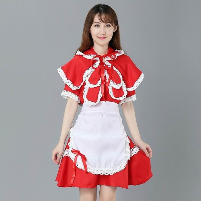 派對 表演 動漫服 小紅帽 lol 女僕裝 萬聖節 聖誕節 舞會(角色扮演,派對,夜店,表演服,演出服,外拍服,夜店服)-細節圖3