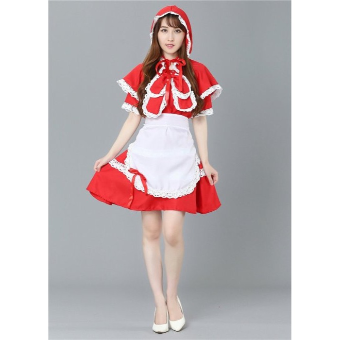 派對 表演 動漫服 小紅帽 lol 女僕裝 萬聖節 聖誕節 舞會(角色扮演,派對,夜店,表演服,演出服,外拍服,夜店服)-細節圖4