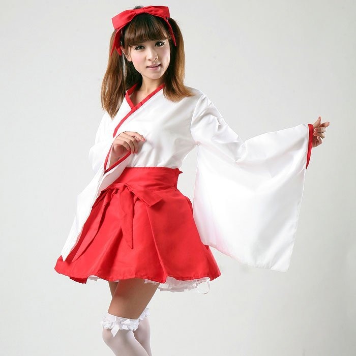日式 振袖 巫女服 和服 cos服 動漫服 萬聖節 聖誕節 服裝(尾牙,道具服,舞會,夜店,派對,表演,外拍,表演服)-細節圖3