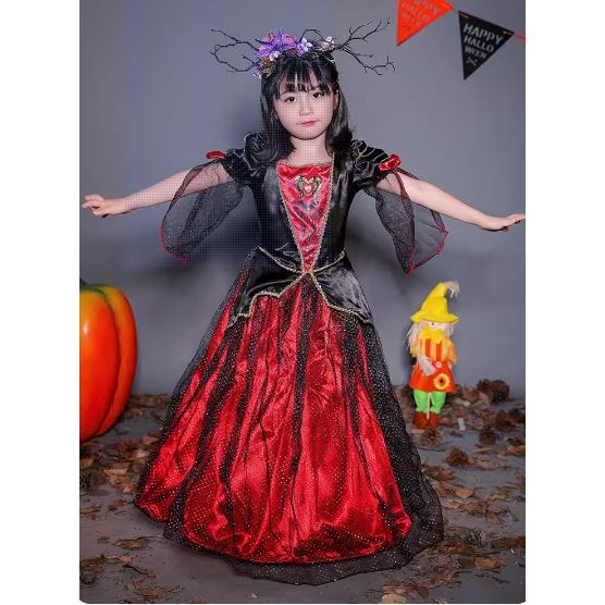 女 吸血鬼 兒童 公主 公爵 服裝 衣服 萬聖節 派對 化裝 舞會 道具服 表演 表演服 德古拉 舞台劇 幼兒園 國小-細節圖2