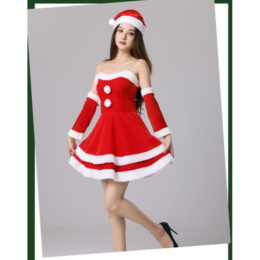 整套 成人 女 聖誕裝 聖誕節 服裝 衣服 耶誕 聖誕服 耶誕服 派對 party 聖誕 舞會 交換 禮物 表演 女裝-細節圖3