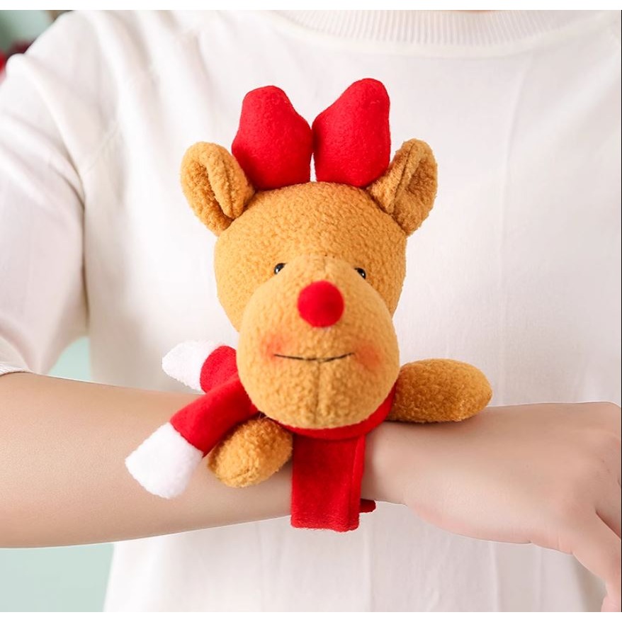 超可愛 立體 超大娃娃 手環 聖誕節 拍拍 啪啪 手圈 道具 派對 禮物 兒童 大人 可用 啪啪圈 雪人 麋鹿 聖誕-細節圖5