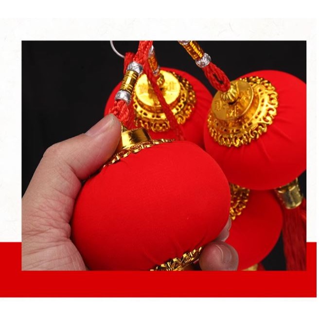 現貨-新年 過年 喜氣 燈籠 造型 福 植絨 流蘇 掛飾 吊飾 春節 居家 玄關 裝飾品 擺飾 喜慶 客廳 車子 盆栽-細節圖2