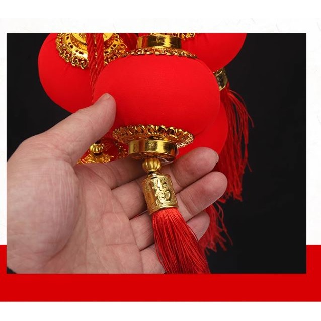 現貨-新年 過年 喜氣 燈籠 造型 福 植絨 流蘇 掛飾 吊飾 春節 居家 玄關 裝飾品 擺飾 喜慶 客廳 車子 盆栽-細節圖3