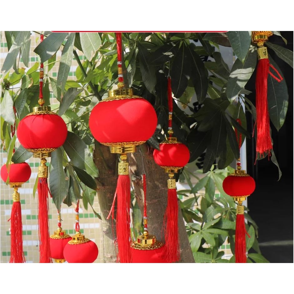 現貨-新年 過年 喜氣 燈籠 造型 福 植絨 流蘇 掛飾 吊飾 春節 居家 玄關 裝飾品 擺飾 喜慶 客廳 車子 盆栽-細節圖4
