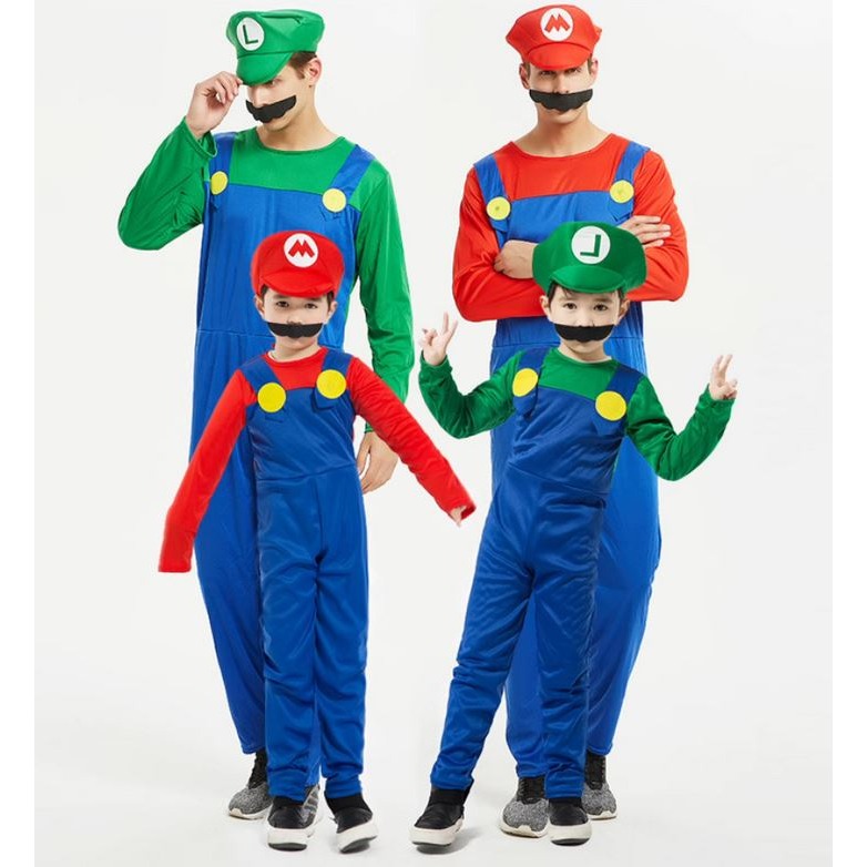 (快速出貨-桃園)兒童 瑪利歐 路易吉 化妝 舞會 Party 萬聖節 夜店 服 裝 瑪莉歐 道具 派對 尾牙 表演 衣-細節圖3