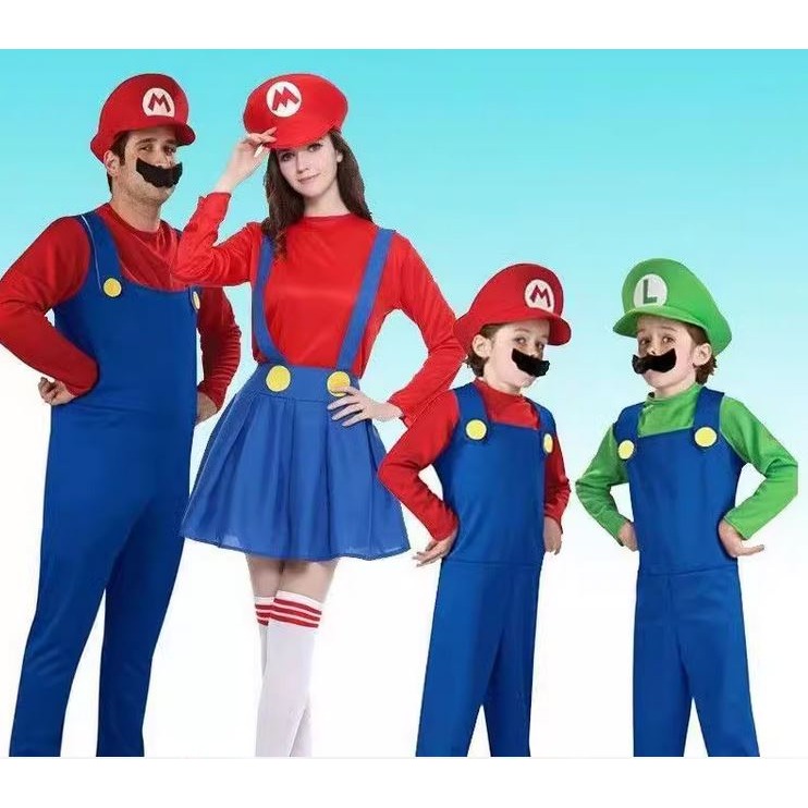 (快速出貨-桃園)兒童 瑪利歐 路易吉 化妝 舞會 Party 萬聖節 夜店 服 裝 瑪莉歐 道具 派對 尾牙 表演 衣-細節圖4