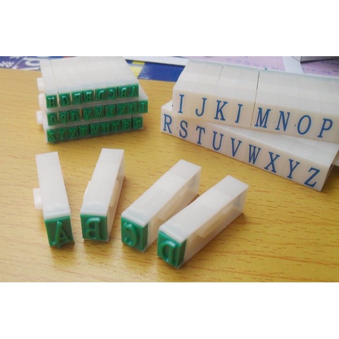 A~Z 橡皮英文字母章 字高0.7cm 可組合 字母印章 英文 美語 教學(教學印章 教具 認識 字母 橡皮章 組合章)-細節圖2