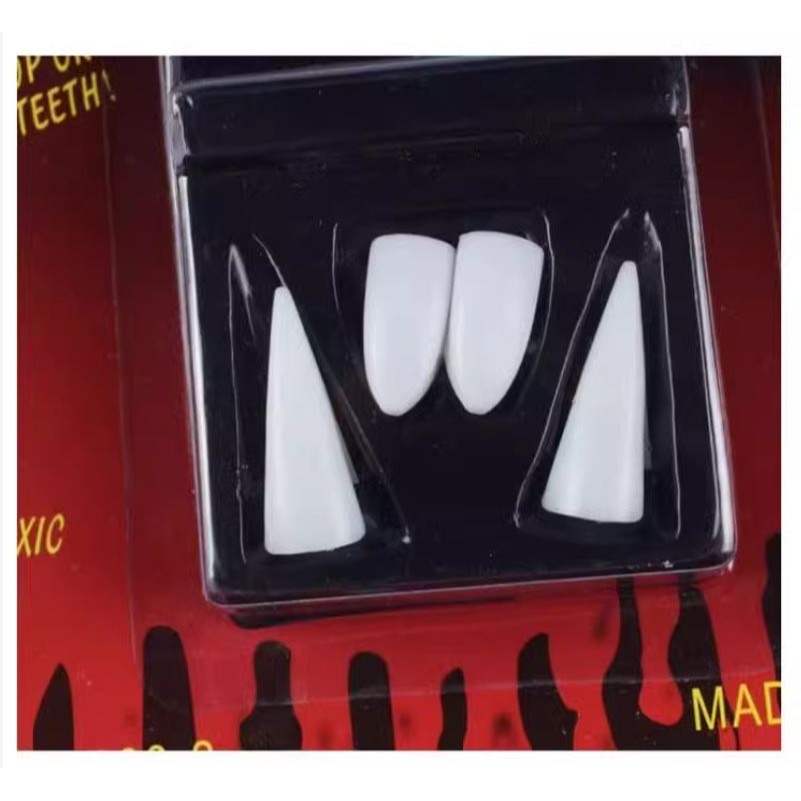 (快速出貨-桃園)吸血鬼 假牙 假血 牙套 牙齒 道具 萬聖節 變裝 派對 化裝 舞會 殭屍 魔鬼 尖牙 表演服 嚇人-細節圖3