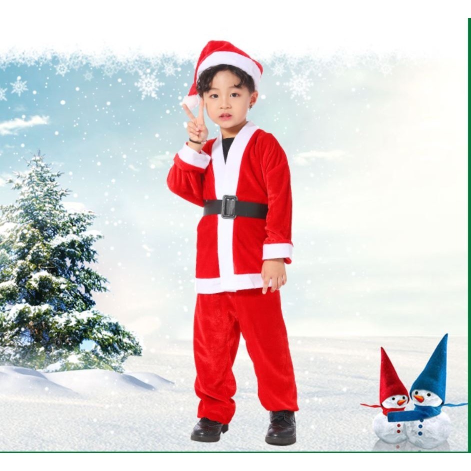 (快速出貨-桃園)兒童 金絲絨 毛絨 絨毛 聖誕服 聖誕裝 聖誕節 活動 聚餐 服裝 衣服 耶誕 聖誕 派對 表演 裝扮-細節圖2
