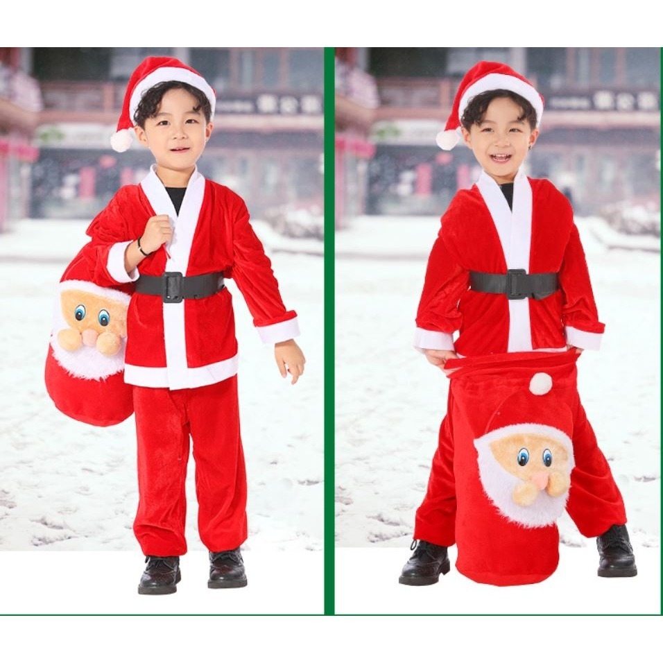 (快速出貨-桃園)兒童 金絲絨 毛絨 絨毛 聖誕服 聖誕裝 聖誕節 活動 聚餐 服裝 衣服 耶誕 聖誕 派對 表演 裝扮-細節圖3