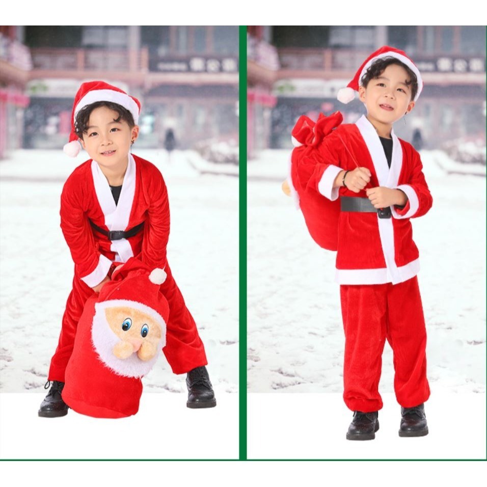 (快速出貨-桃園)兒童 金絲絨 毛絨 絨毛 聖誕服 聖誕裝 聖誕節 活動 聚餐 服裝 衣服 耶誕 聖誕 派對 表演 裝扮-細節圖4