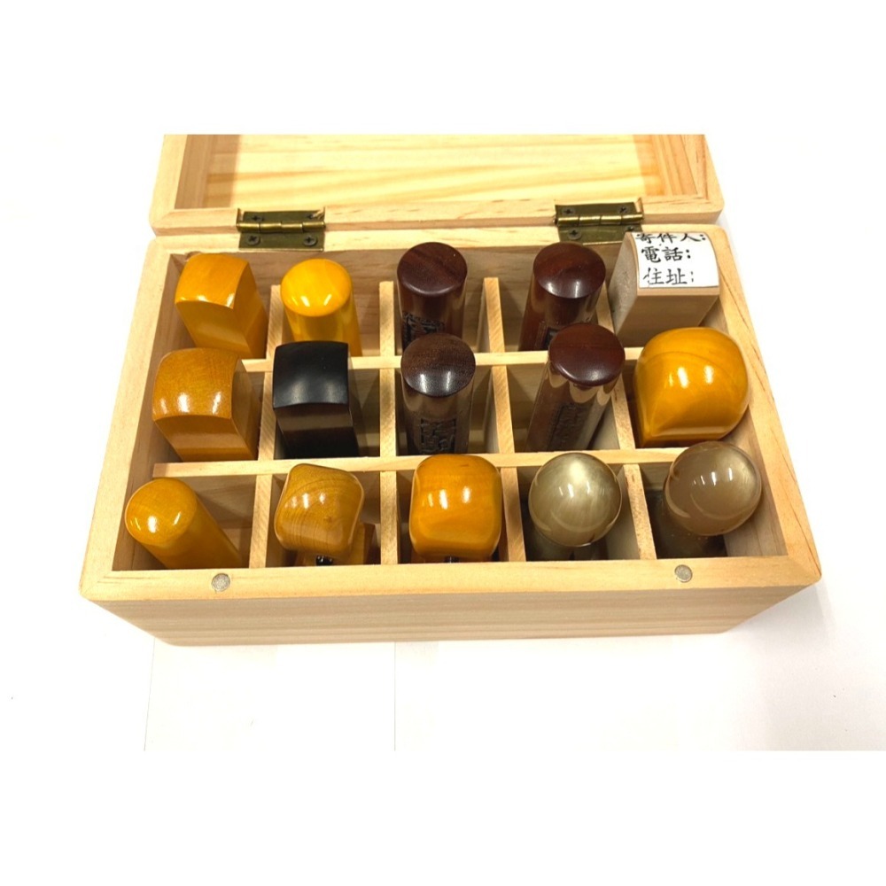(快速出貨-桃園)印章收納-木盒-15格-內部可調整-印章盒,印鑑盒,宮廟章,神明章,加長 印章,收納盒,印盒,關防章盒-細節圖4