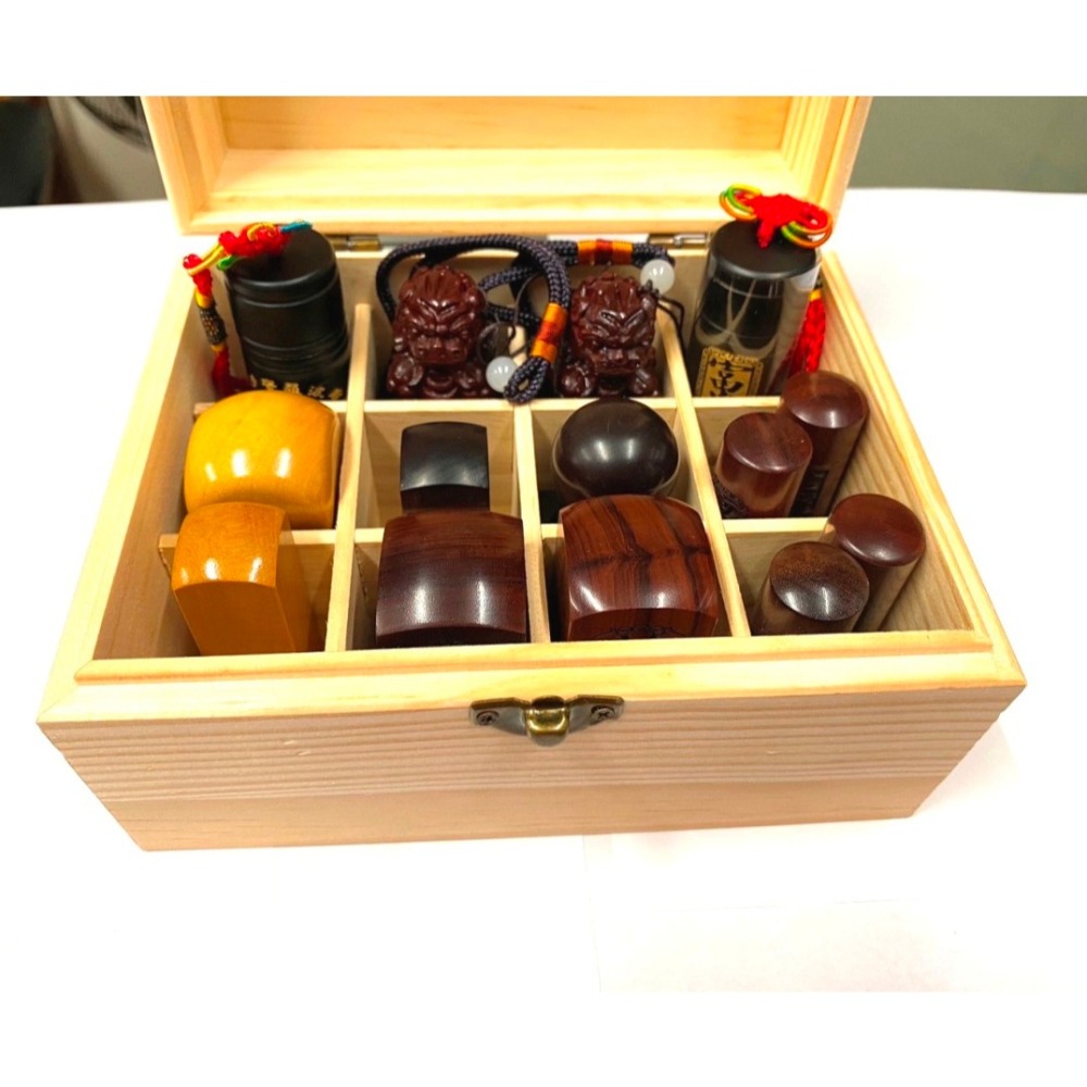 (快速出貨-桃園)印章收納-木盒-12格-內部可調整-印章盒,印鑑盒,宮廟章,神明章,加長印章,發票章,印盒,關防章盒-細節圖5