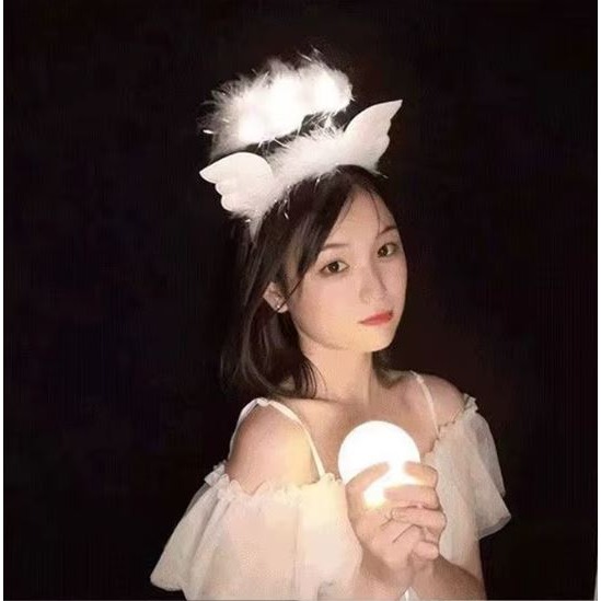 (快速出貨-桃園)三段 發光 天使 皇冠 髮箍 頭飾 頭箍 仙女 仙氣 拍照 道具 婚紗 婚禮 進場 派對 聖誕節 裝扮-細節圖3