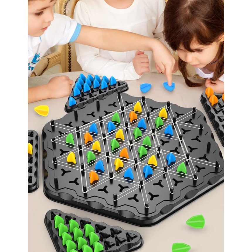 (快速出貨-桃園)益智 桌遊 三角棋 三角旗 連鎖旗 連鎖棋 棋盤 遊戲 親子 團康 露營 居家 聚會 教材 教具 兒童-細節圖4