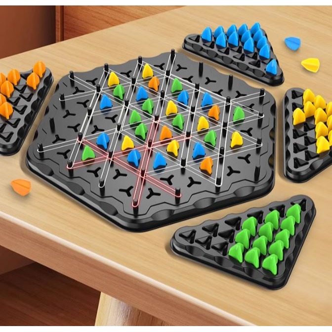 (快速出貨-桃園)益智 桌遊 三角棋 三角旗 連鎖旗 連鎖棋 棋盤 遊戲 親子 團康 露營 居家 聚會 教材 教具 兒童-細節圖5