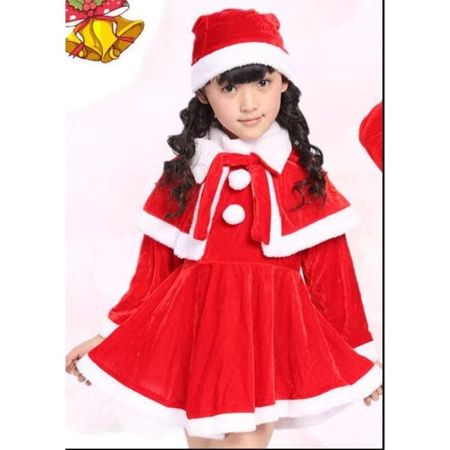 兒童 金絲絨 毛絨 聖誕服 聖誕裝 聖誕節 洋裝 連身裙 服裝 衣服(耶誕、聖誕、交換、禮物、派對、舞會、表演、女童)-細節圖2