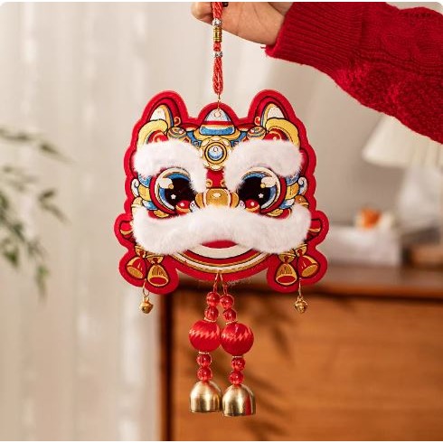(快速出貨-桃園)吉祥 醒獅 舞獅 鈴鐺 吊飾 掛件 掛飾 新年 居家 布置 佈置 過年 禮物 開運 招財 汽車 玄關-細節圖3