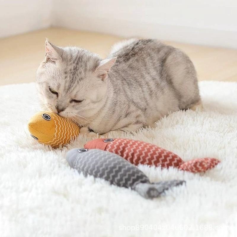 【姆比】麻布貓薄荷魚抱枕🐟 貓咪魚抱枕 貓咪紓壓 逗貓玩具 犬貓玩具 犬貓抱枕 貓薄荷玩具 貓咪啃咬 貓草魚 貓草-細節圖8