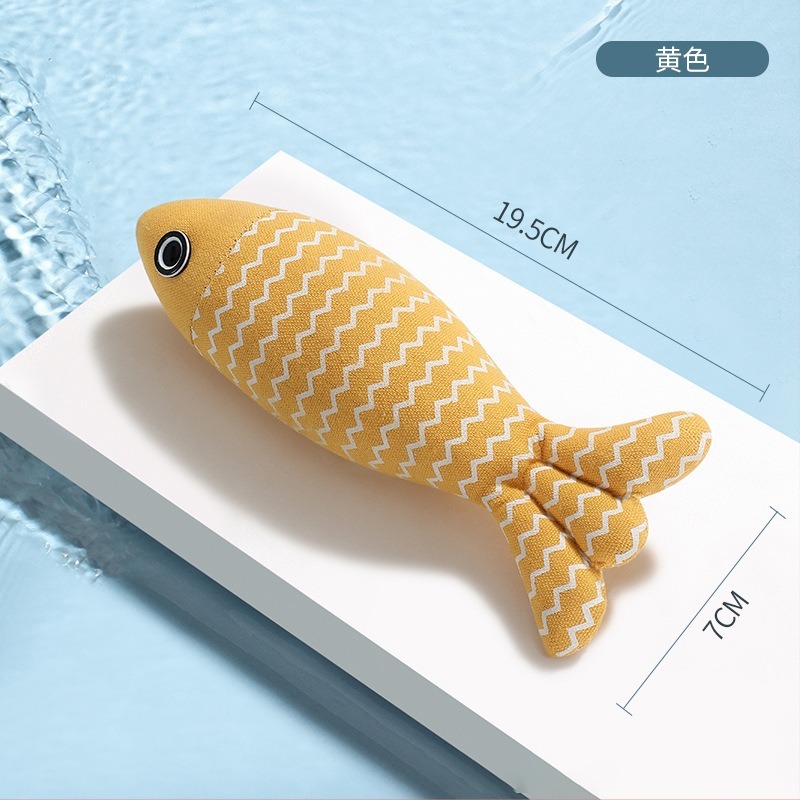 【姆比】麻布貓薄荷魚抱枕🐟 貓咪魚抱枕 貓咪紓壓 逗貓玩具 犬貓玩具 犬貓抱枕 貓薄荷玩具 貓咪啃咬 貓草魚 貓草-規格圖8