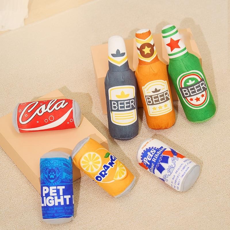 【姆比】狗狗玩具 貓咪玩具 飲料造型🍾 啃咬玩具 貓抱枕 狗抱枕 響紙抱枕狗玩具 逗貓玩具 貓咪紓壓 狗狗紓壓 寵物玩具-細節圖5