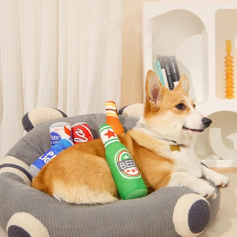 【姆比】狗狗玩具 貓咪玩具 飲料造型🍾 啃咬玩具 貓抱枕 狗抱枕 響紙抱枕狗玩具 逗貓玩具 貓咪紓壓 狗狗紓壓 寵物玩具-細節圖7