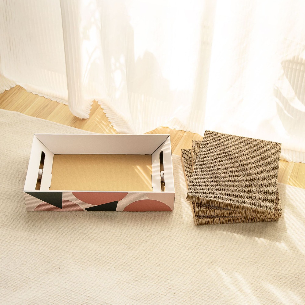 【姆比】✨多功能🐈三片組盒裝貓抓板➕贈貓薄荷☘ 貓抓板 貓抓窩 貓抓屋 貓薄荷 貓抓直板 貓咪玩具 逗貓玩具 貓抓碗-規格圖9