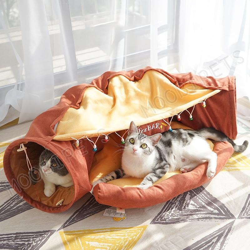 【姆比】✨貓窩貓隧道 靜音貓隧道 抹茶貓隧道🍵 酒吧貓隧道🍺 貓窩 貓通道 貓玩具 逗貓 貓咪靜音隧道 貓睡窩 貓樂園-細節圖2