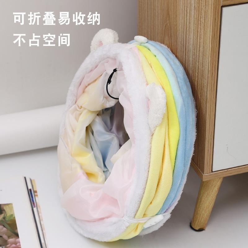 【姆比】可愛🩷貓耳朵貓隧道🐈 可折疊 貓隧道 逗貓球 貓窩 貓玩具 寵物玩具 貓咪隧道 貓通道 寵物隧道 貓窩-細節圖3